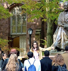 Student giving a campus tour